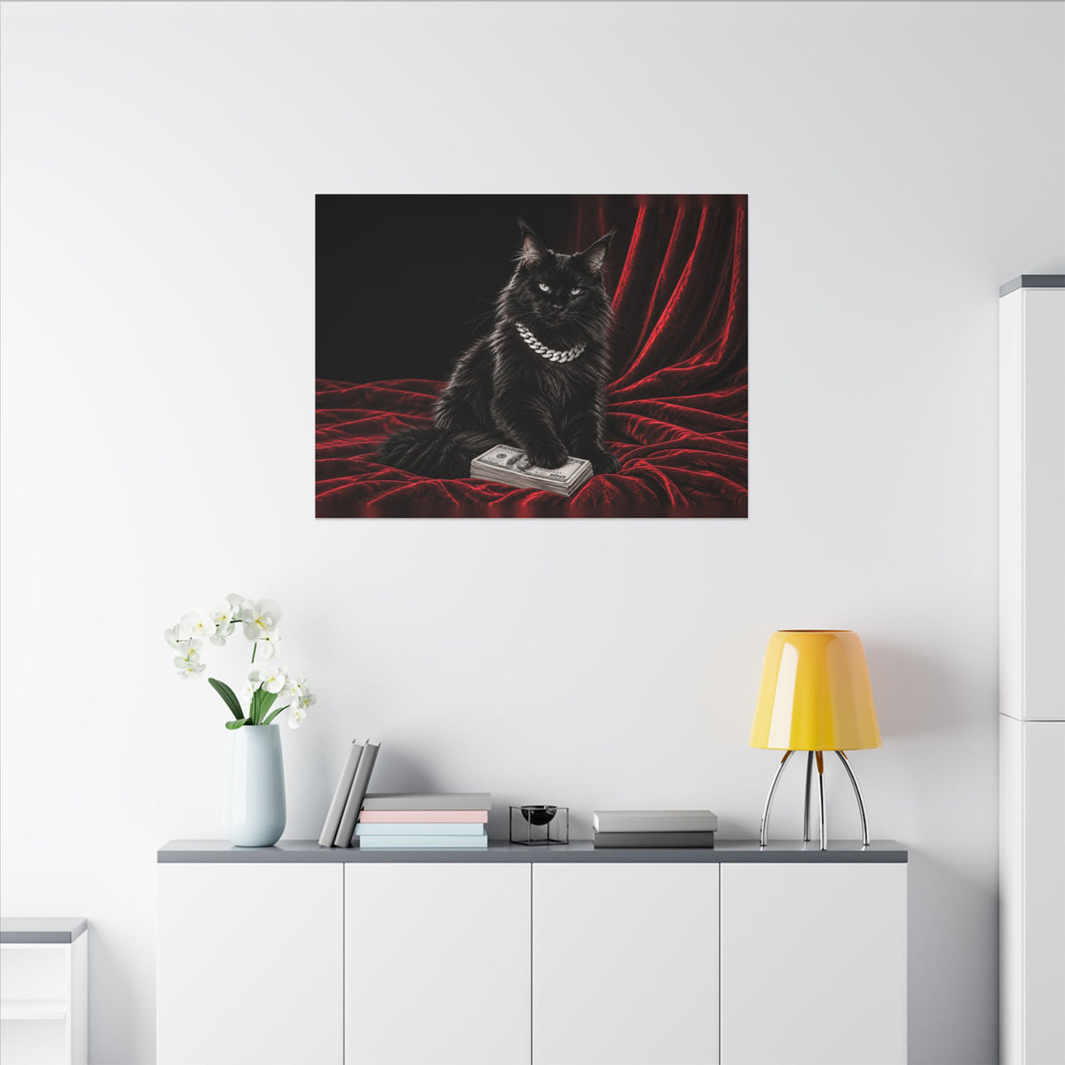 Cat Cash - Meme Wall Art | Canvas (Landscape)