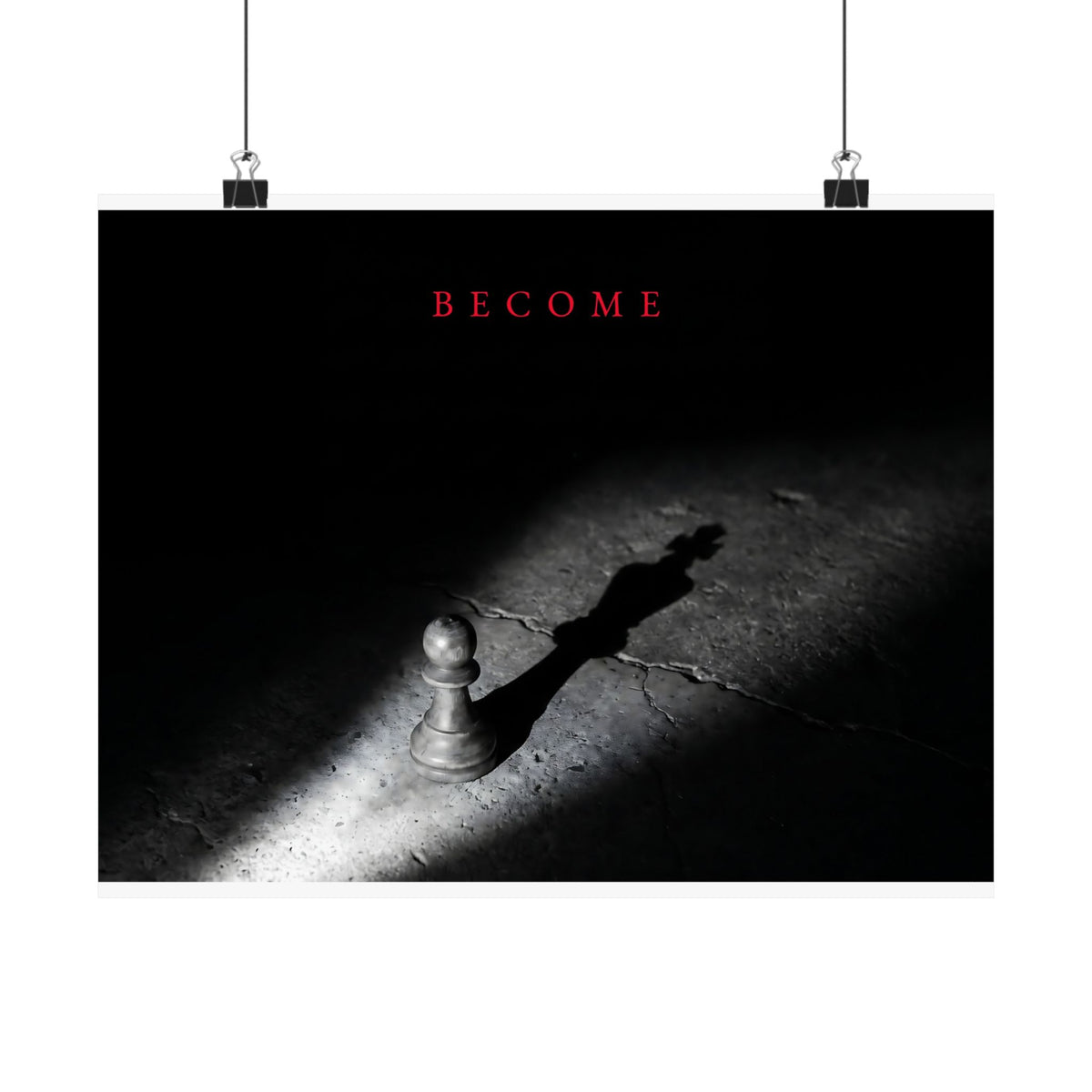 Become - Chess King Shadow Wall Art | Matte Poster (Landscape)