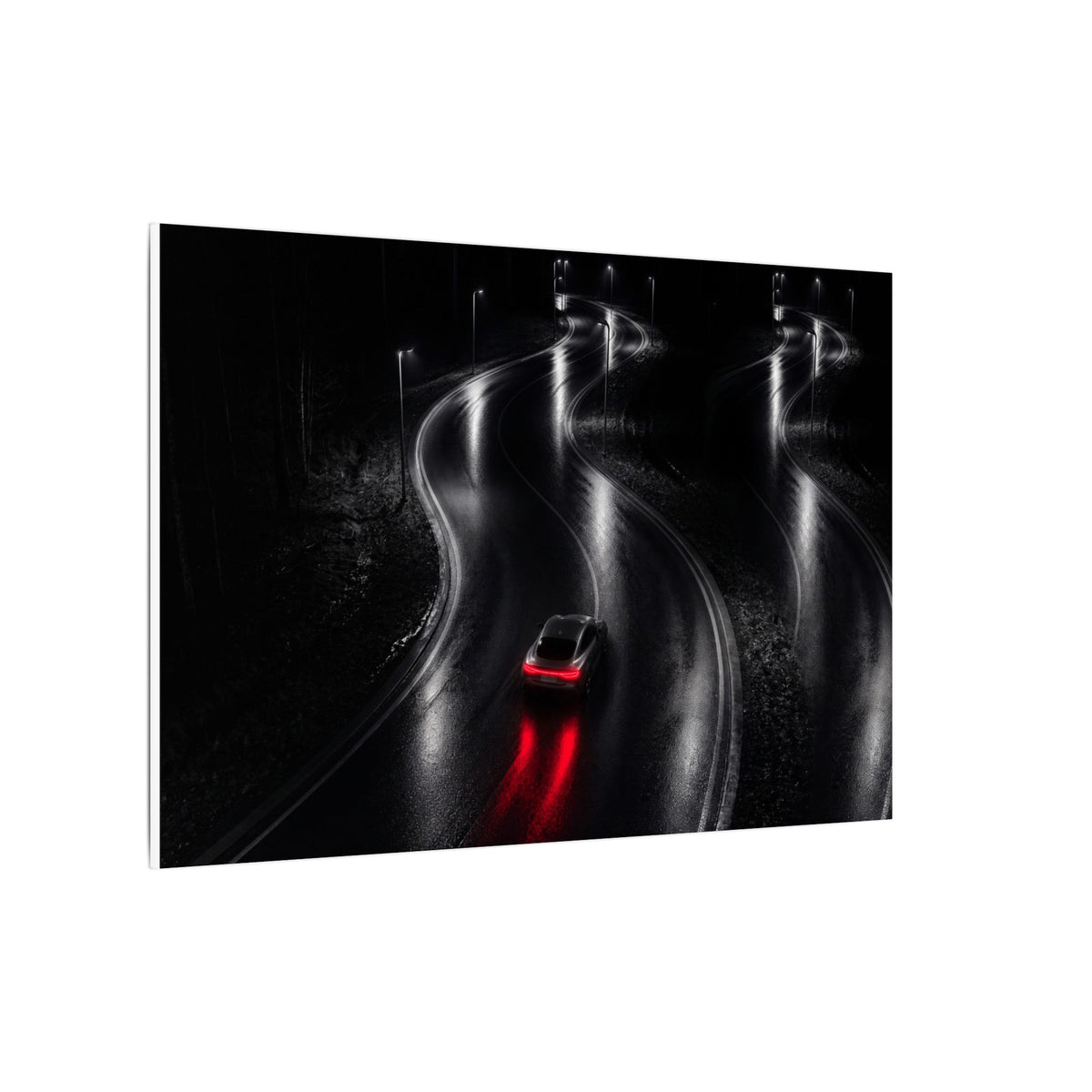 The Racing Line - Night Driving Wall Art | Canvas (Landscape)