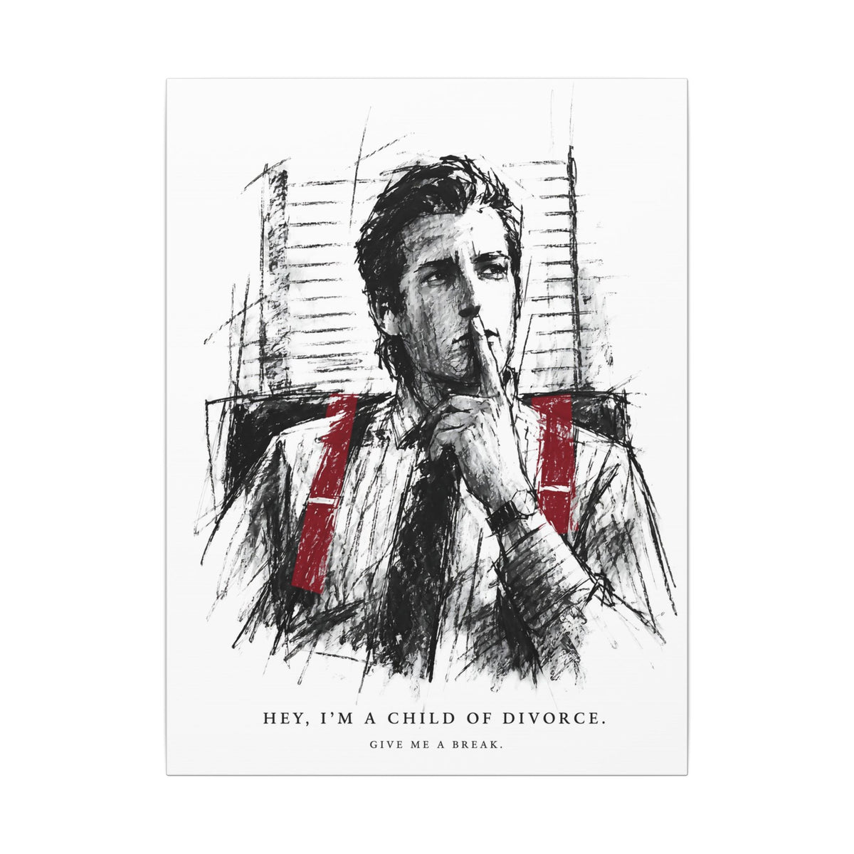 Child of Divorce Sketch - Dark Office Wall Art | Canvas