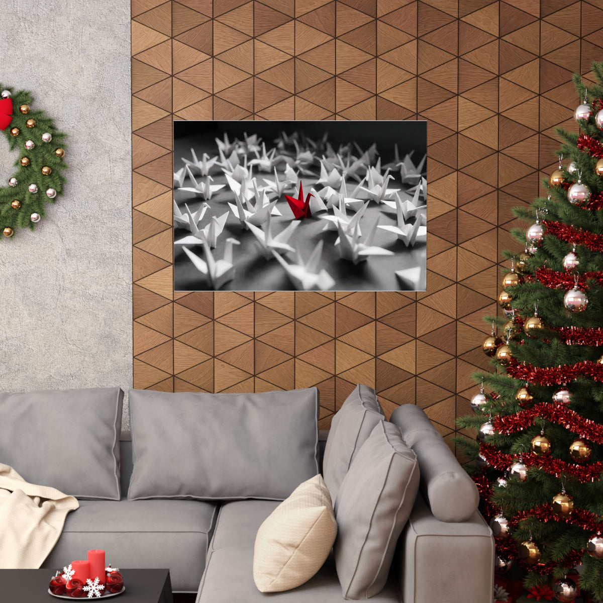 The Red Crane - Unique Wall Art For Office | Matte Poster (Landscape)