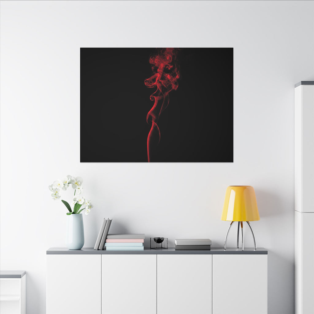 Red Smoke - Wall Art With Red Color | Canvas (Landscape)