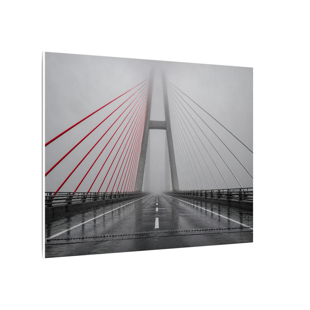 Span in Fog - Red Wall Decor | Canvas (Landscape)