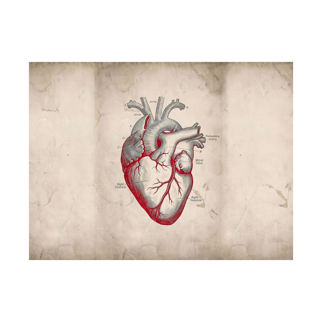 The Anatomical Heart - Wall Art For Doctor Office | Matte Poster (Landscape)