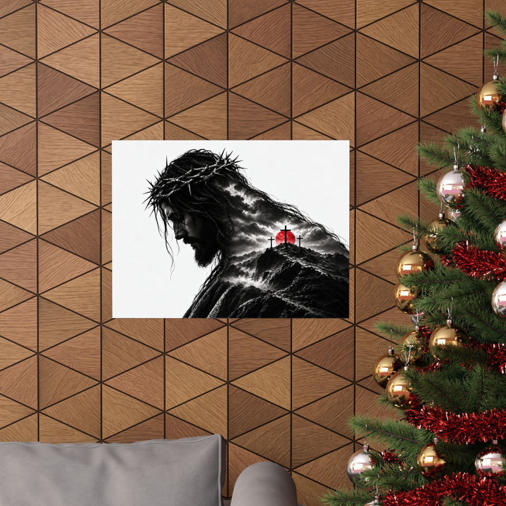 Three Crosses - Christian Wall Art | Matte Poster (Landscape)