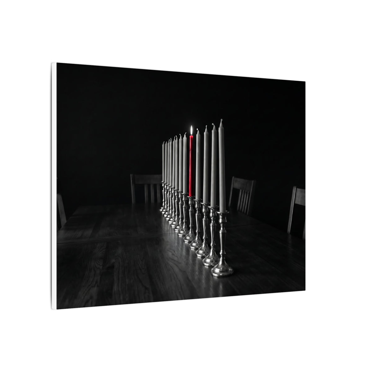One Candle Lit - Dining Room Wall Art | Canvas (Landscape)
