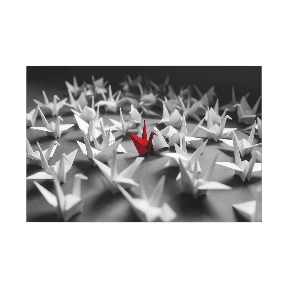 The Red Crane - Unique Wall Art For Office | Canvas (Landscape)