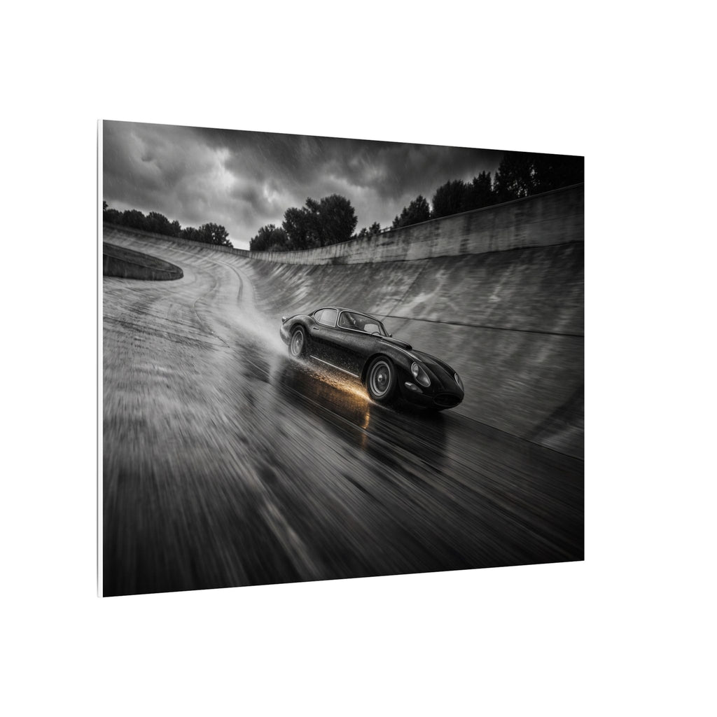 Banked in the Rain - Race Car Wall Art | Canvas (Landscape)