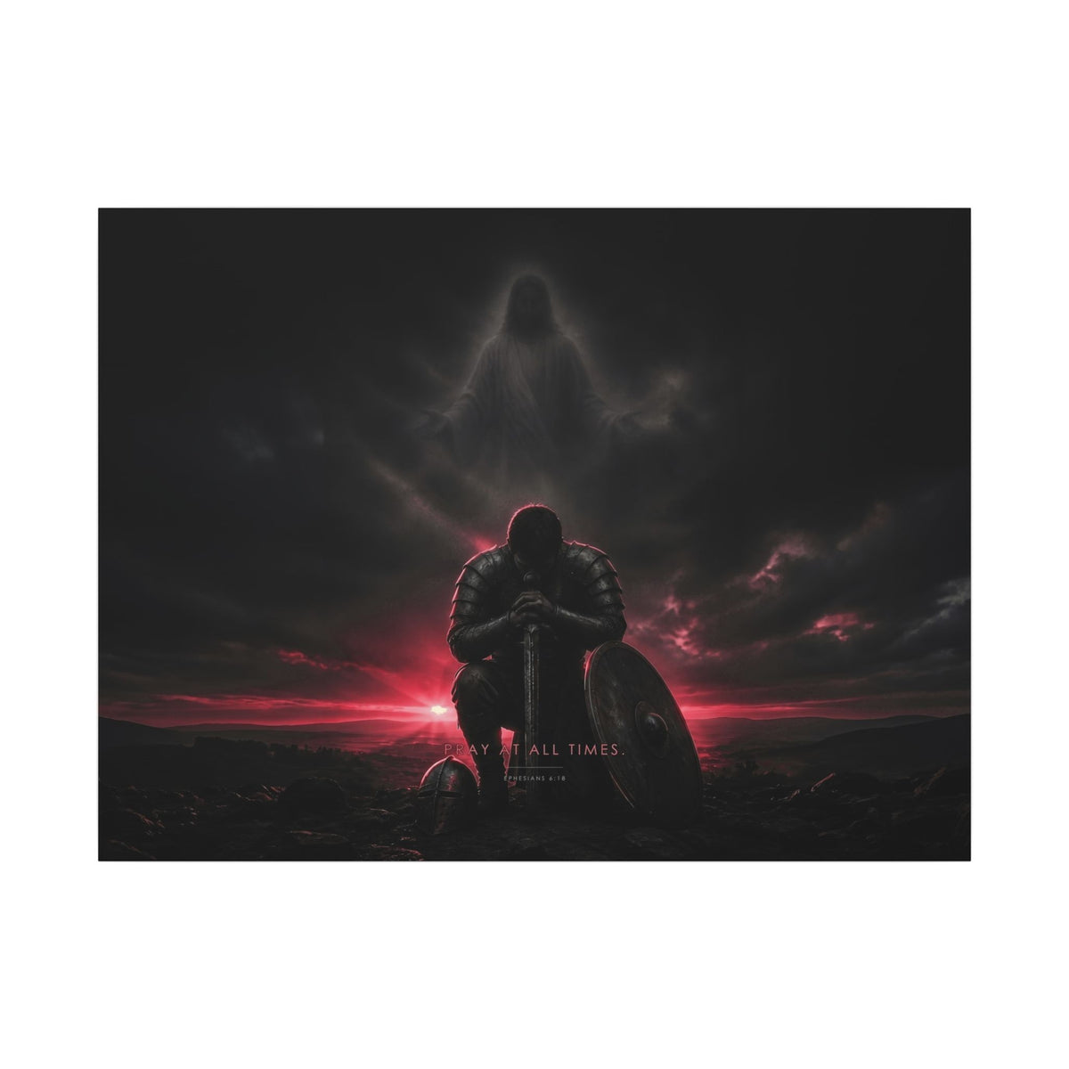 Pray, Then Stand - Armor of God Wall Art | Canvas (Landscape)