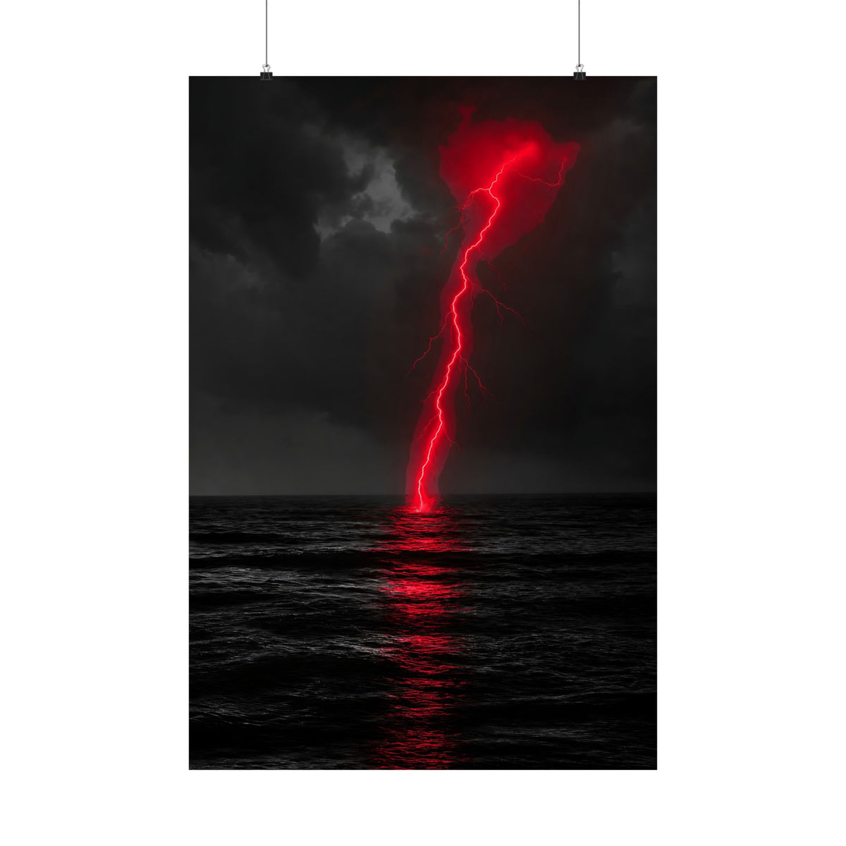 Red Strike - Red And Black Art | Matte Poster