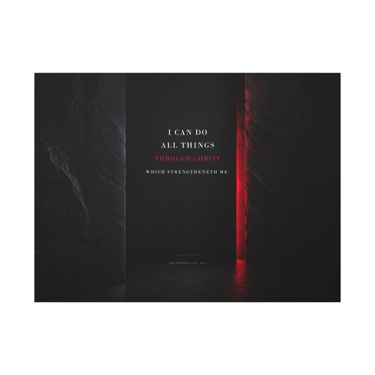 All Things Through Christ - Philippians 4:13 Scripture Wall Art | Canvas (Landscape)