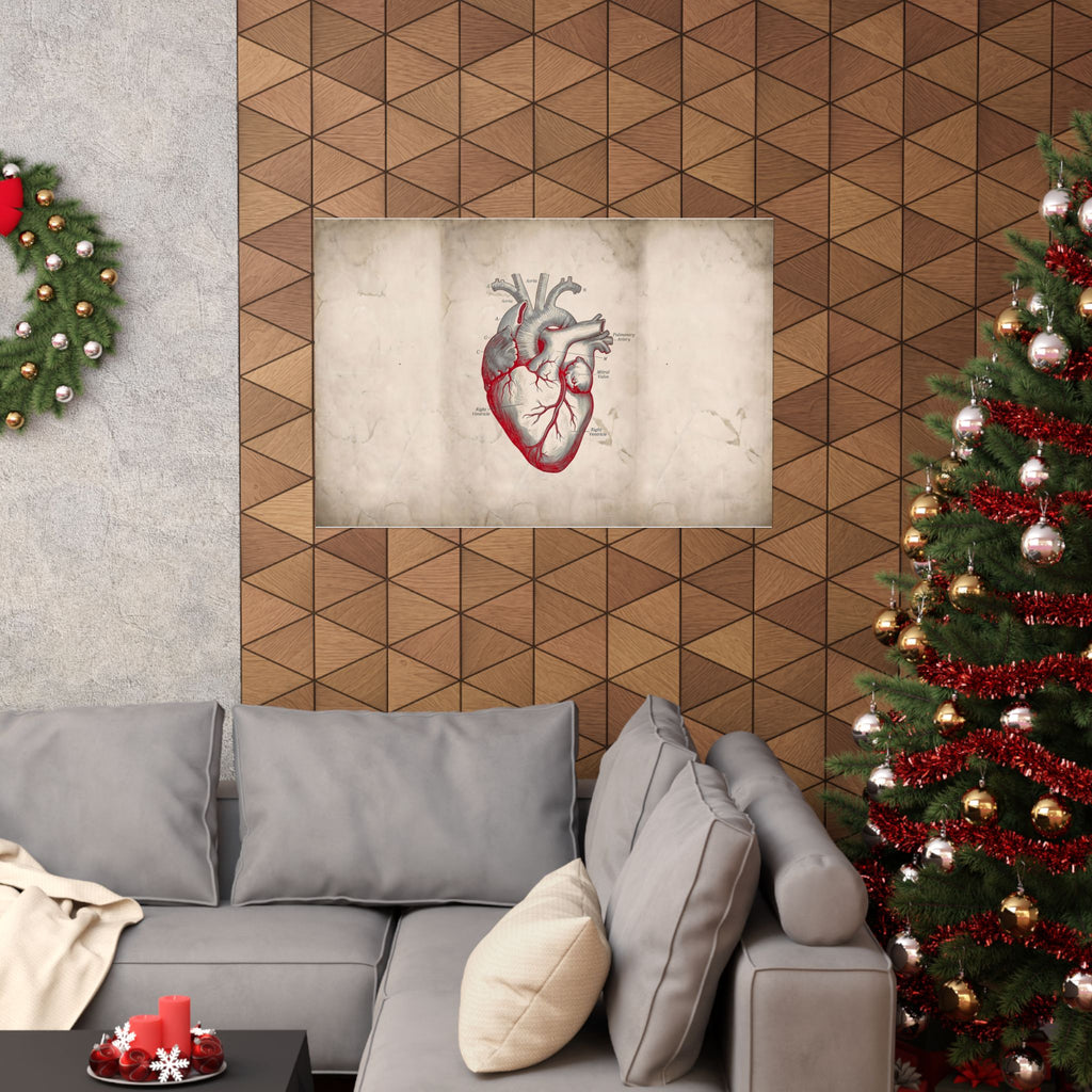 The Anatomical Heart - Wall Art For Doctor Office | Matte Poster (Landscape)