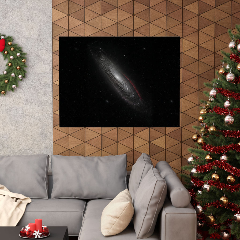 Crimson Orbit - Space Wall Art | Matte Poster (Landscape)