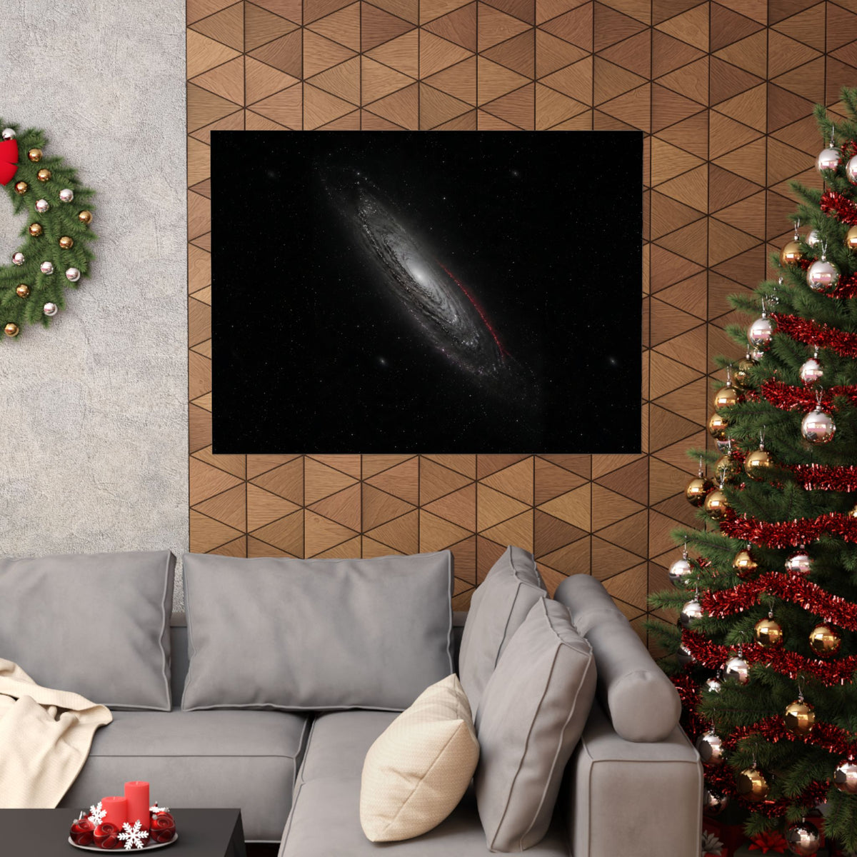 Crimson Orbit - Space Wall Art | Matte Poster (Landscape)