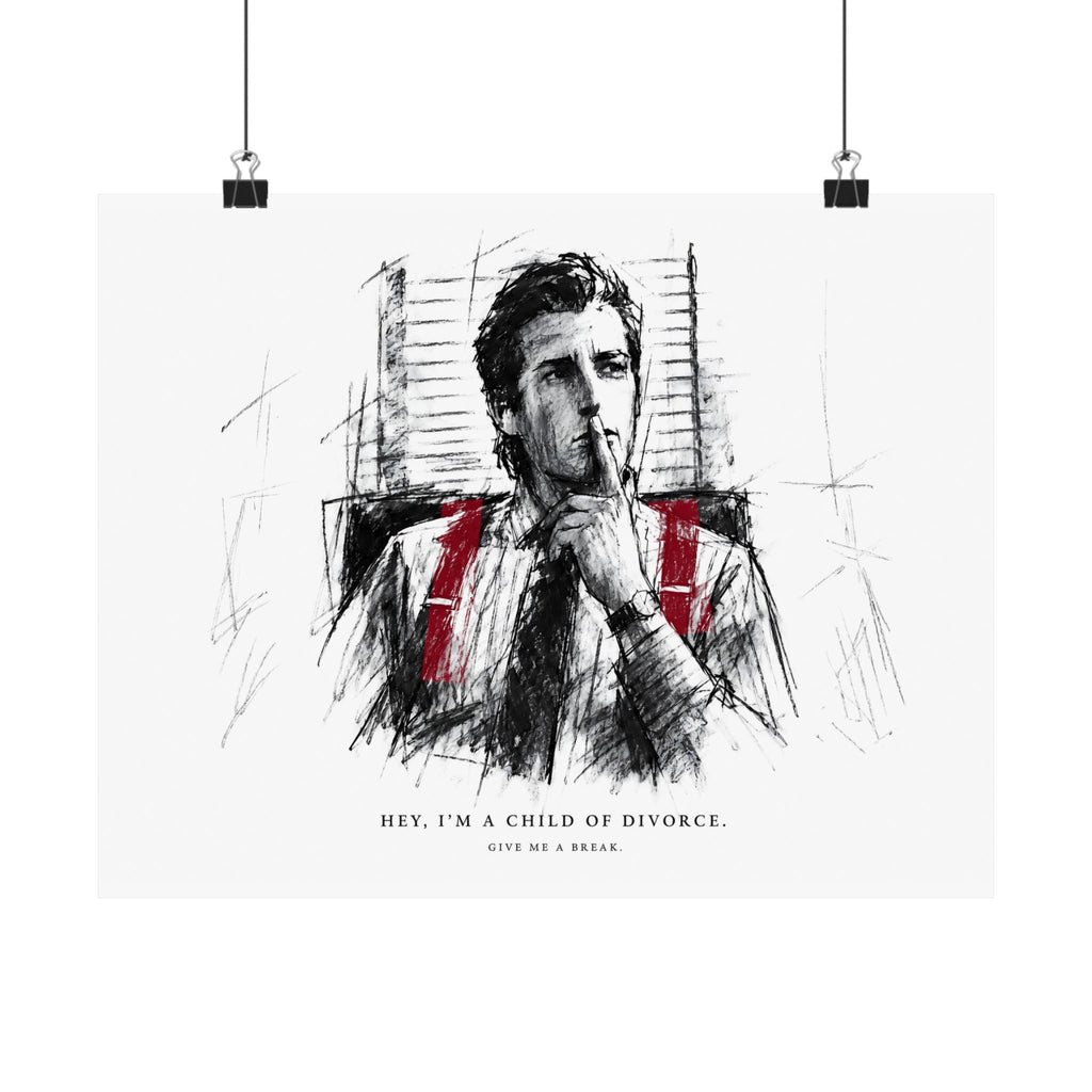 Child of Divorce Sketch - Dark Office Wall Art | Matte Poster (Landscape)