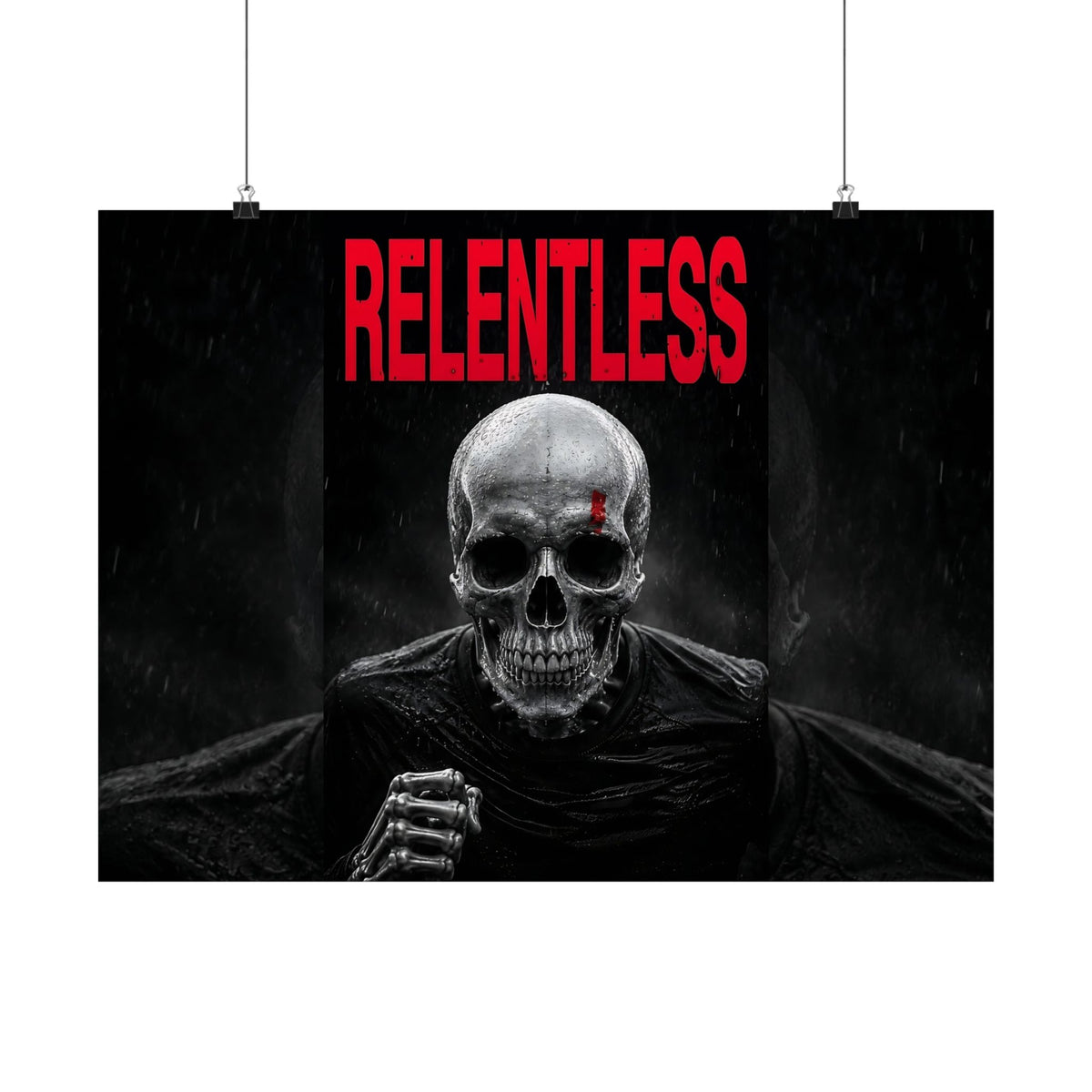 Relentless - Skull Wall Art | Matte Poster (Landscape)