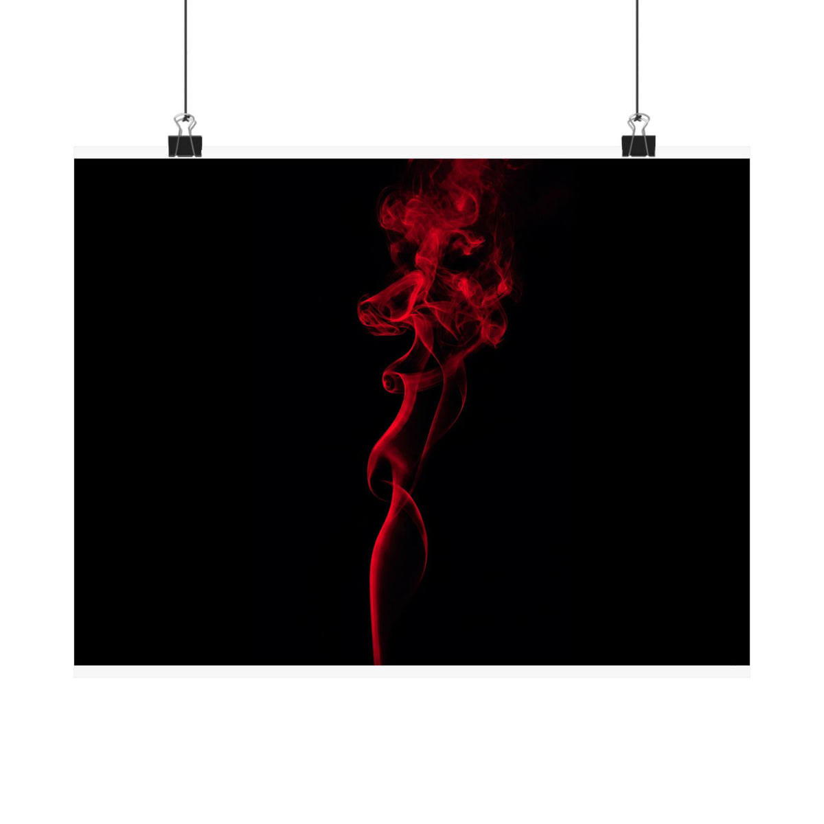Red Smoke - Wall Art With Red Color | Matte Poster (Landscape)