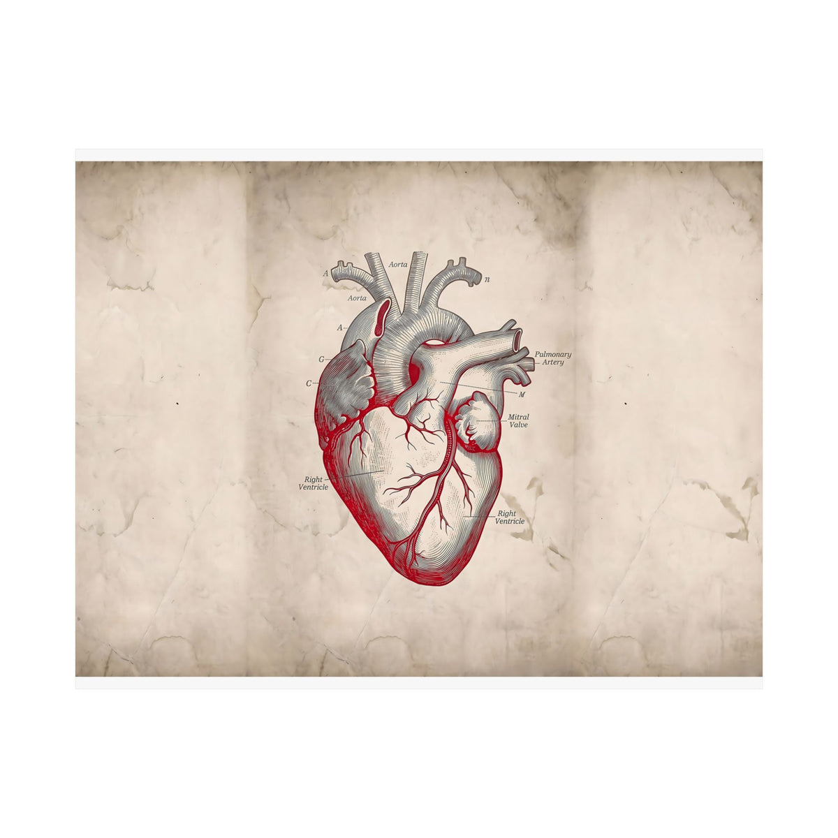 The Anatomical Heart - Wall Art For Doctor Office | Matte Poster (Landscape)