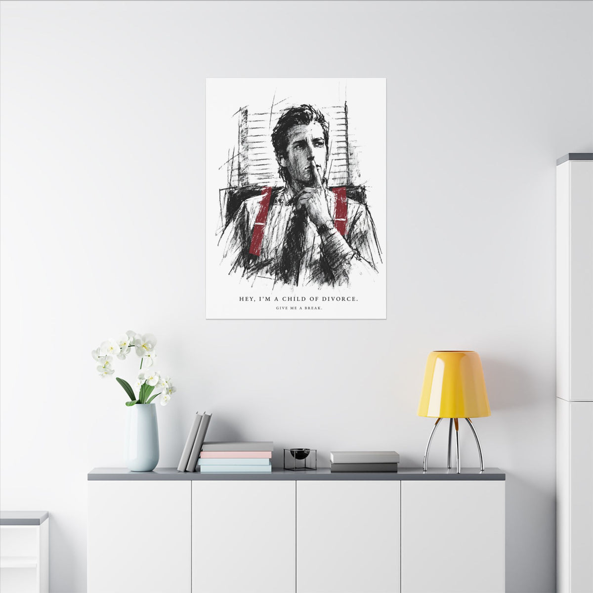 Child of Divorce Sketch - Dark Office Wall Art | Canvas