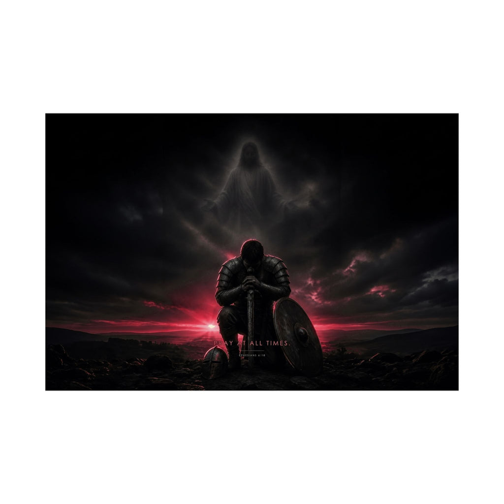 Pray, Then Stand - Armor of God Wall Art | Matte Poster (Landscape)