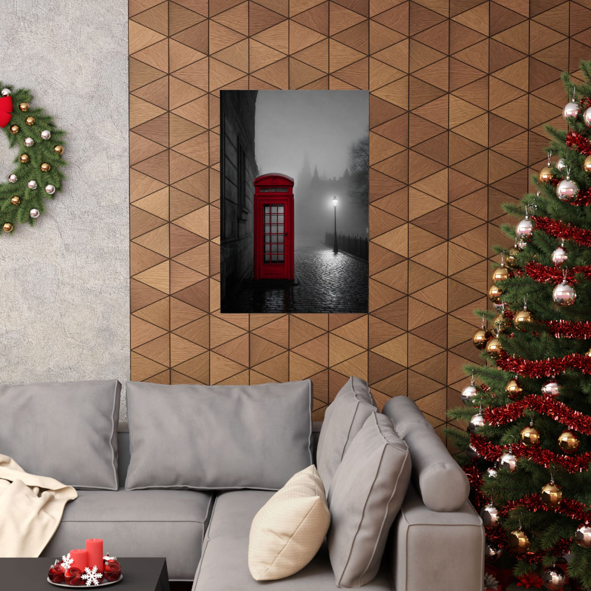 The Red Booth - Unique Office Art | Matte Poster