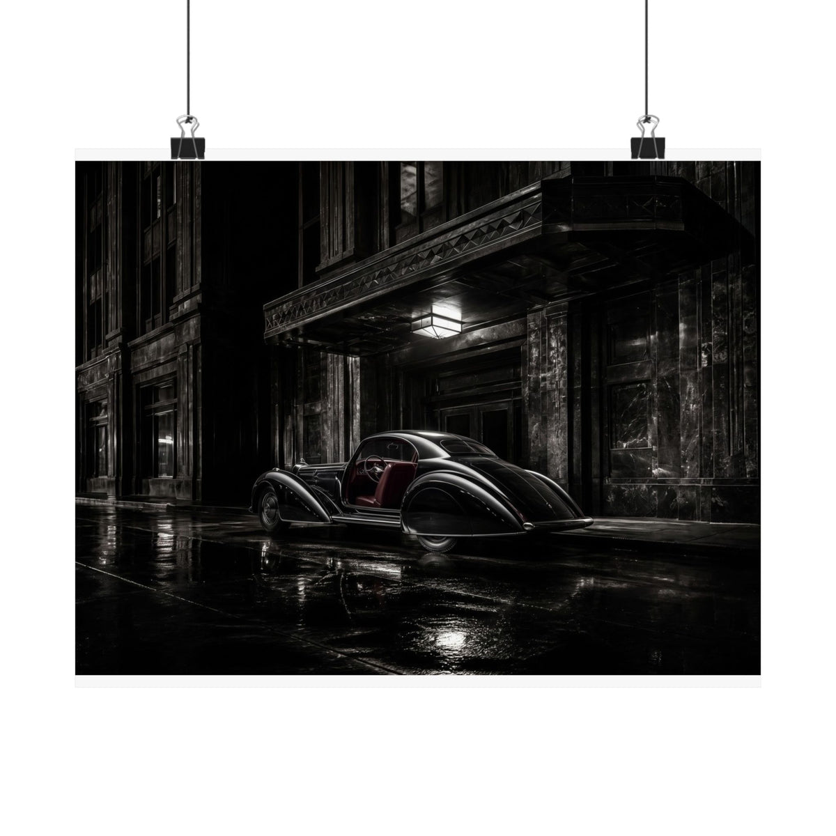 Art Deco Coupe - Art Deco Car Wall Art | Matte Poster (Landscape)