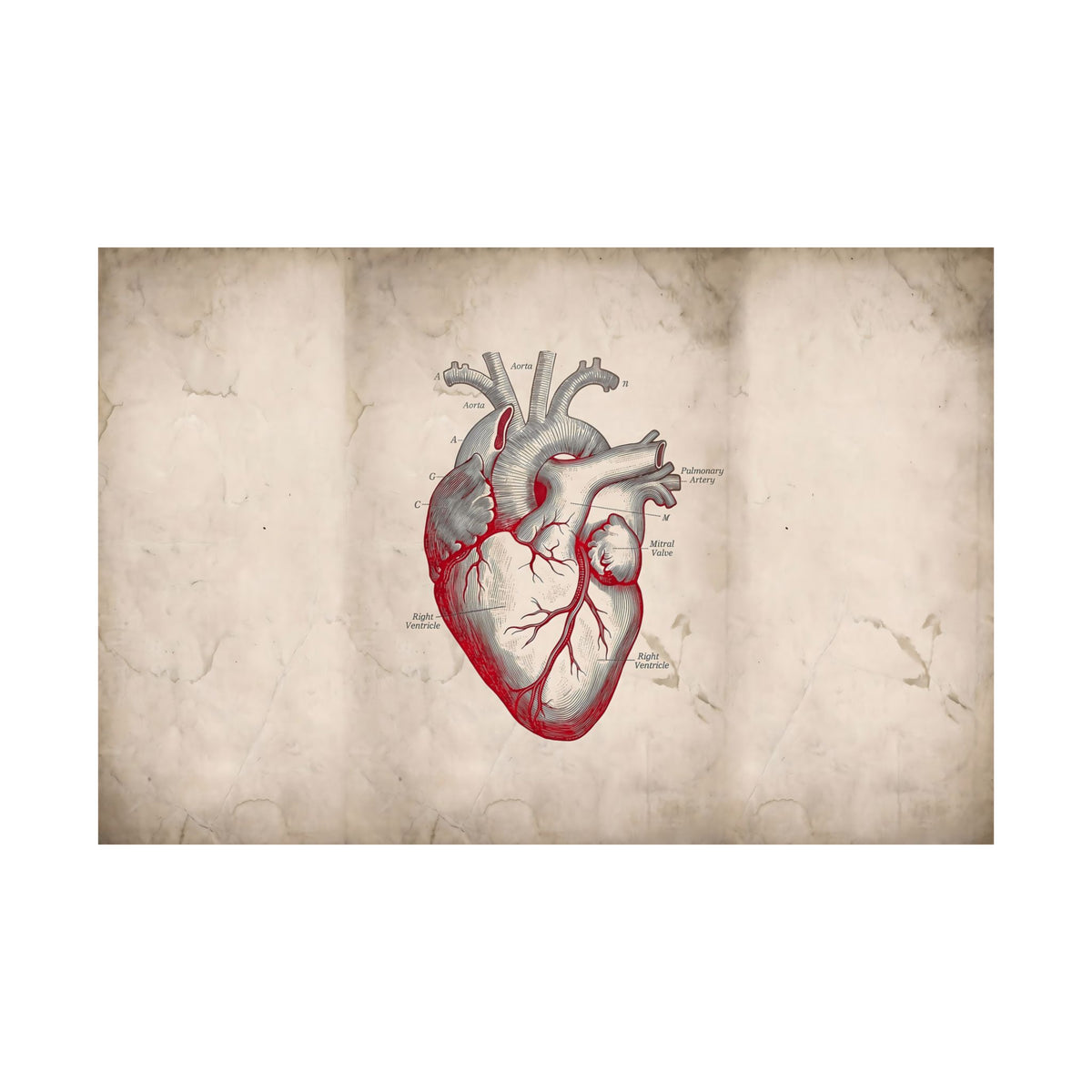 The Anatomical Heart - Wall Art For Doctor Office | Matte Poster (Landscape)