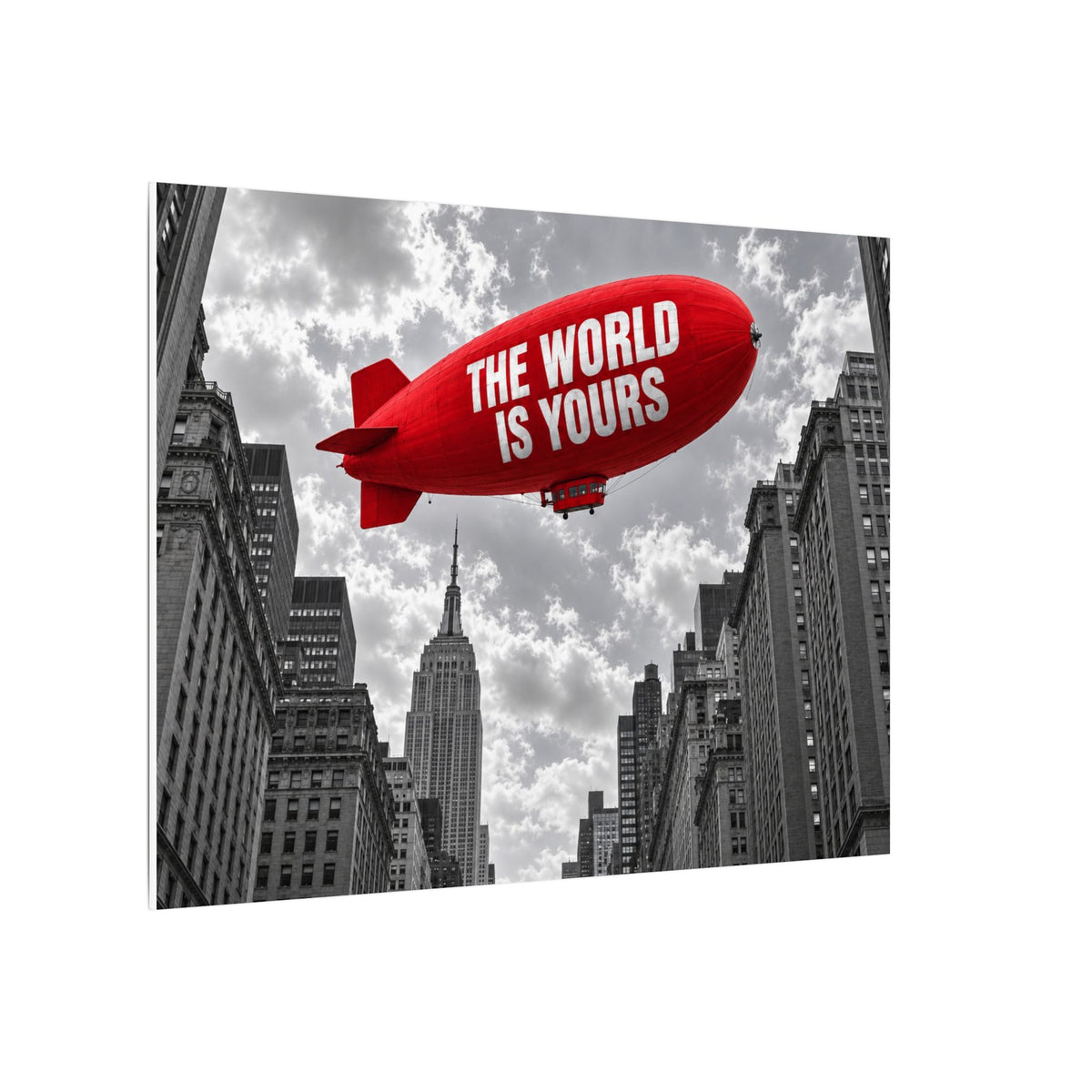 The World Is Yours Blimp - Office Wall Art | Canvas (Landscape)