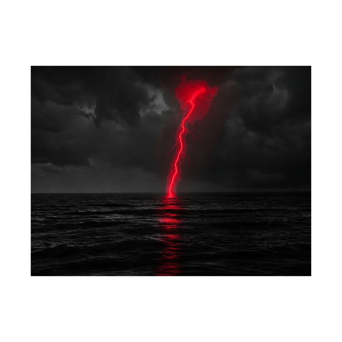 Red Strike - Red And Black Art | Matte Poster (Landscape)
