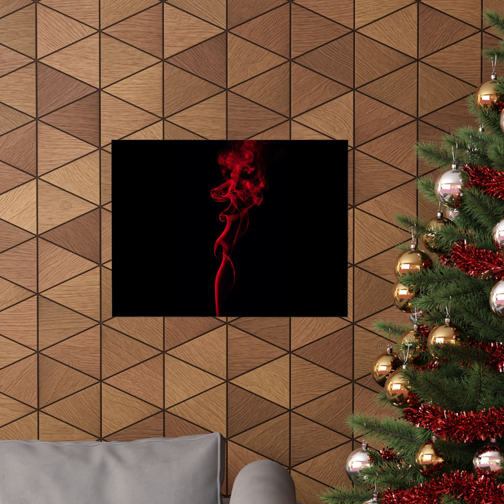 Red Smoke - Wall Art With Red Color | Matte Poster (Landscape)