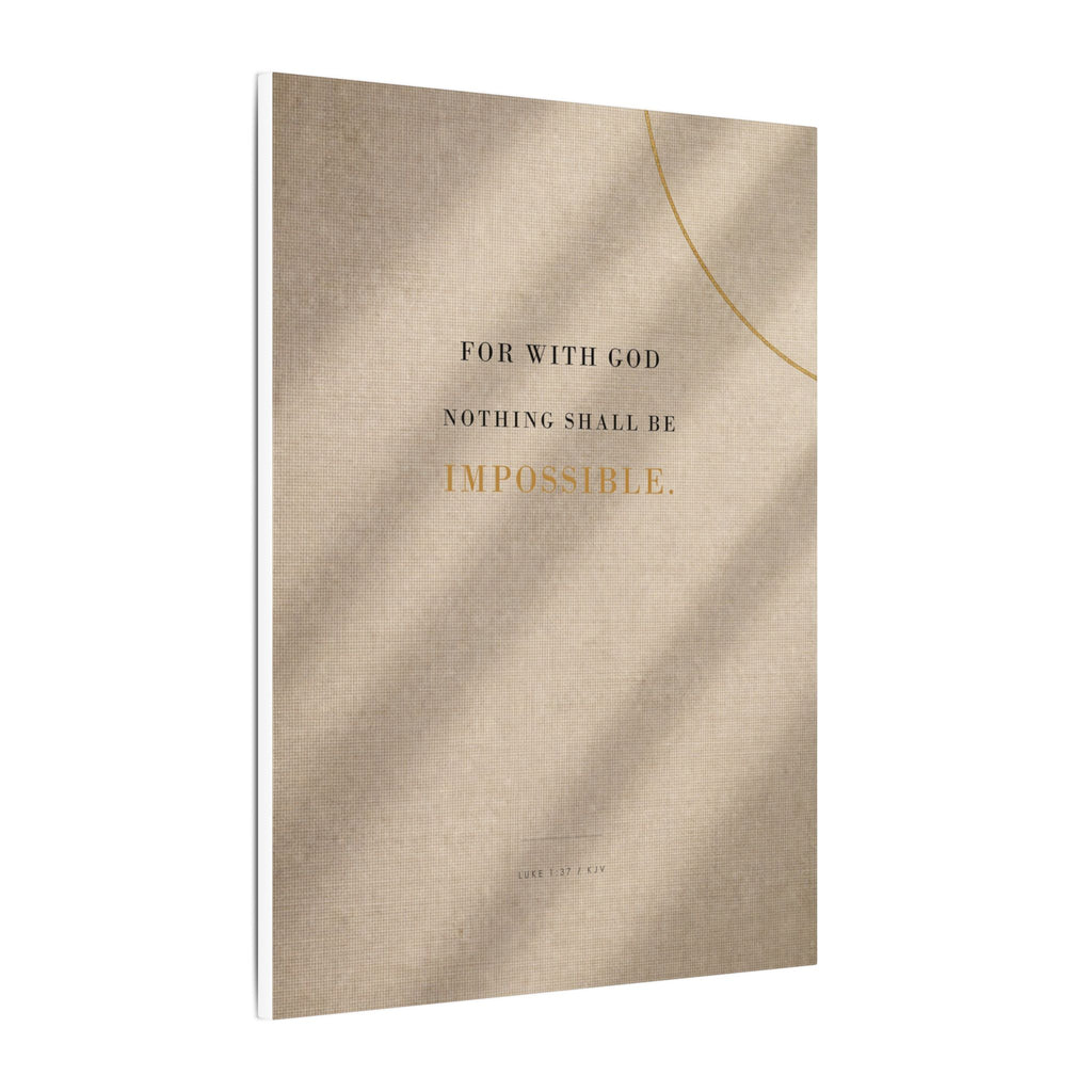 Nothing Shall Be Impossible - Luke 1:37 Bible Verse Wall Art | Canvas