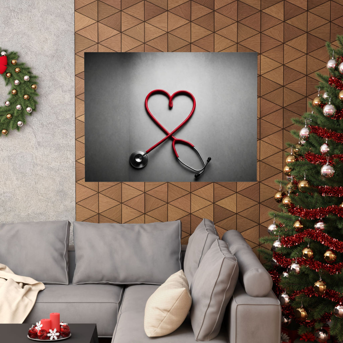 The Stethoscope Heart - Doctor's Office Wall Art | Matte Poster (Landscape)