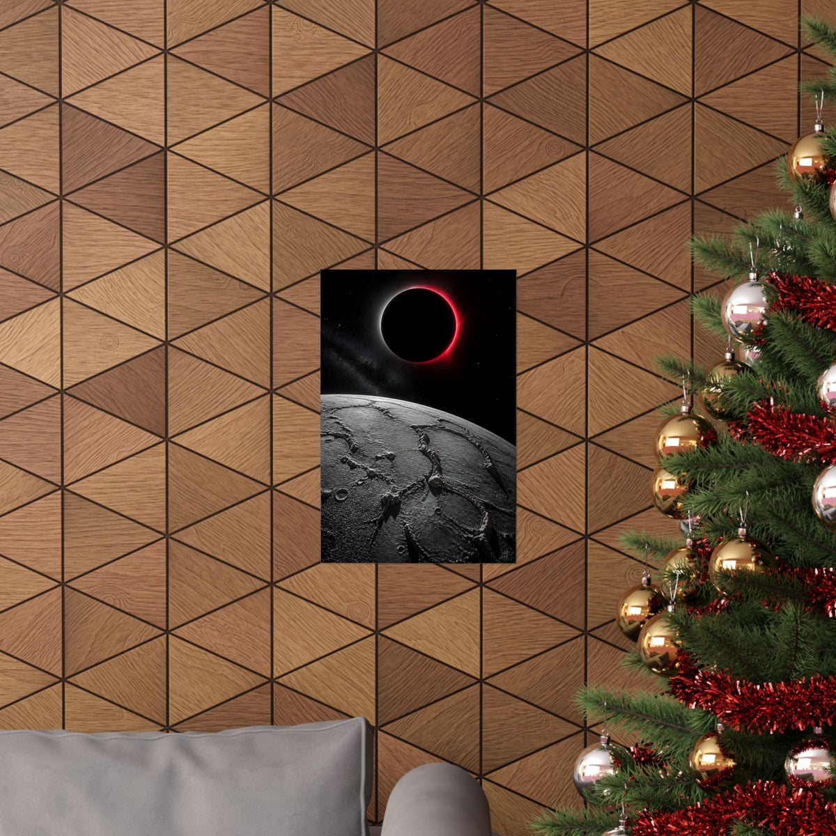 Red Eclipse - Moon Wall Art | Matte Poster