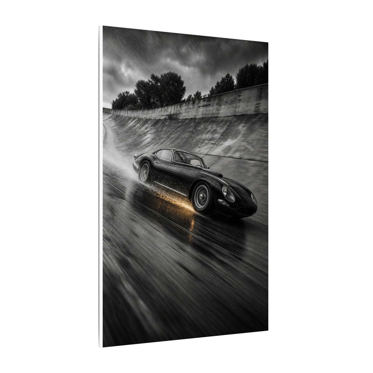 Banked in the Rain - Race Car Wall Art | Canvas