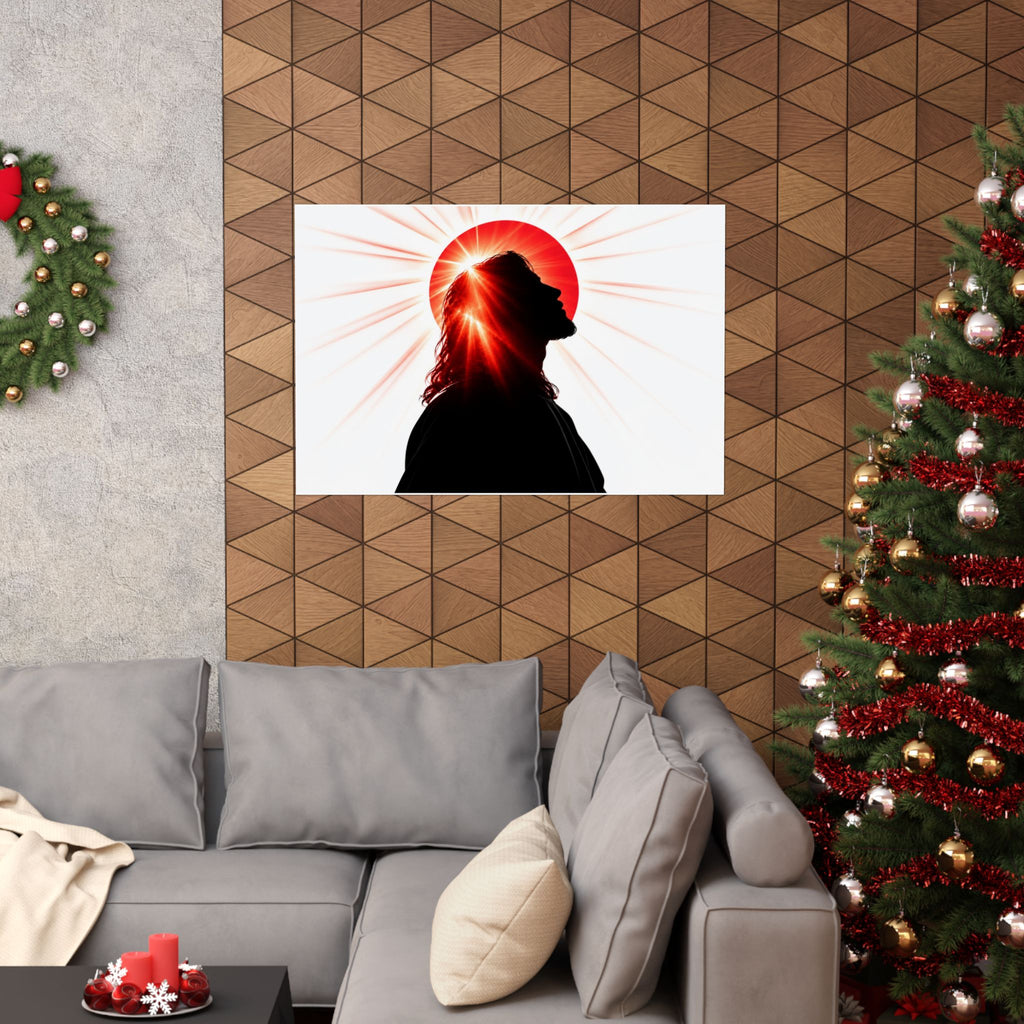 Jesus Silhouette - Christian Wall Art | Matte Poster (Landscape)