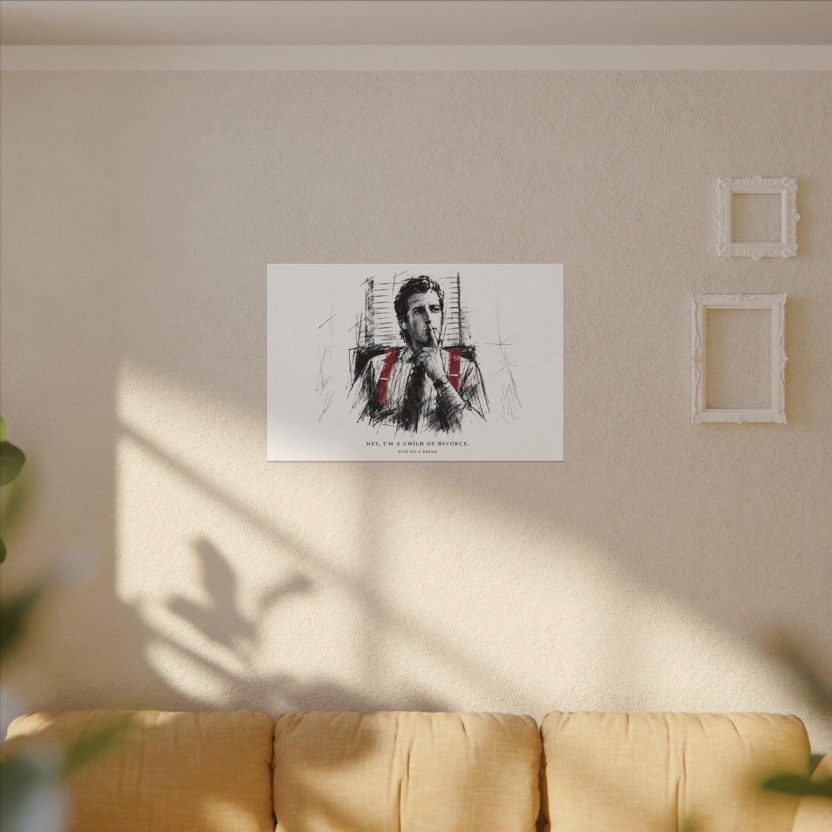 Child of Divorce Sketch - Dark Office Wall Art | Canvas (Landscape)
