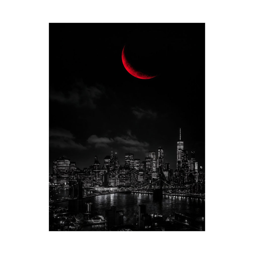 Red Crescent - Red Wall Decor | Matte Poster