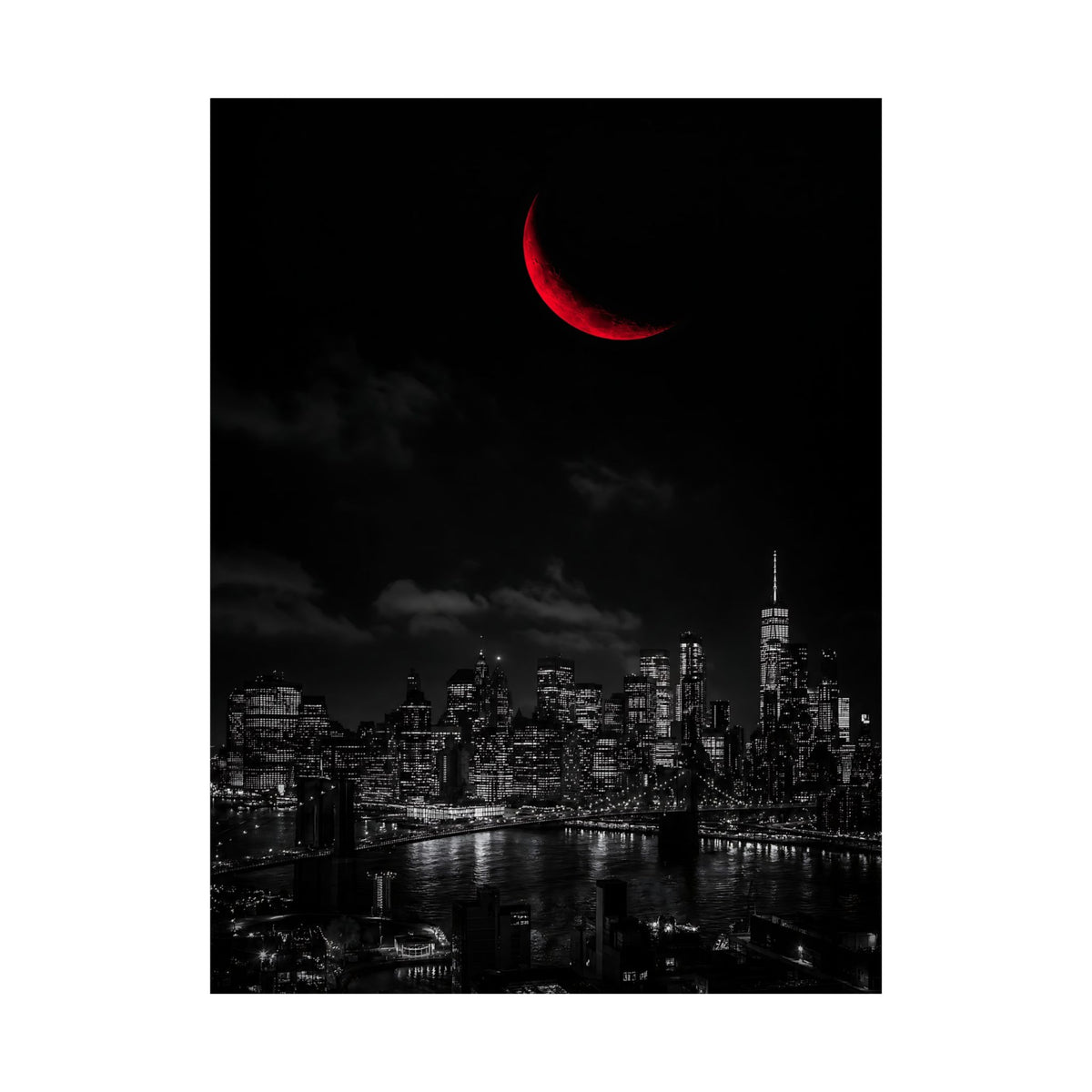 Red Crescent - Red Wall Decor | Matte Poster