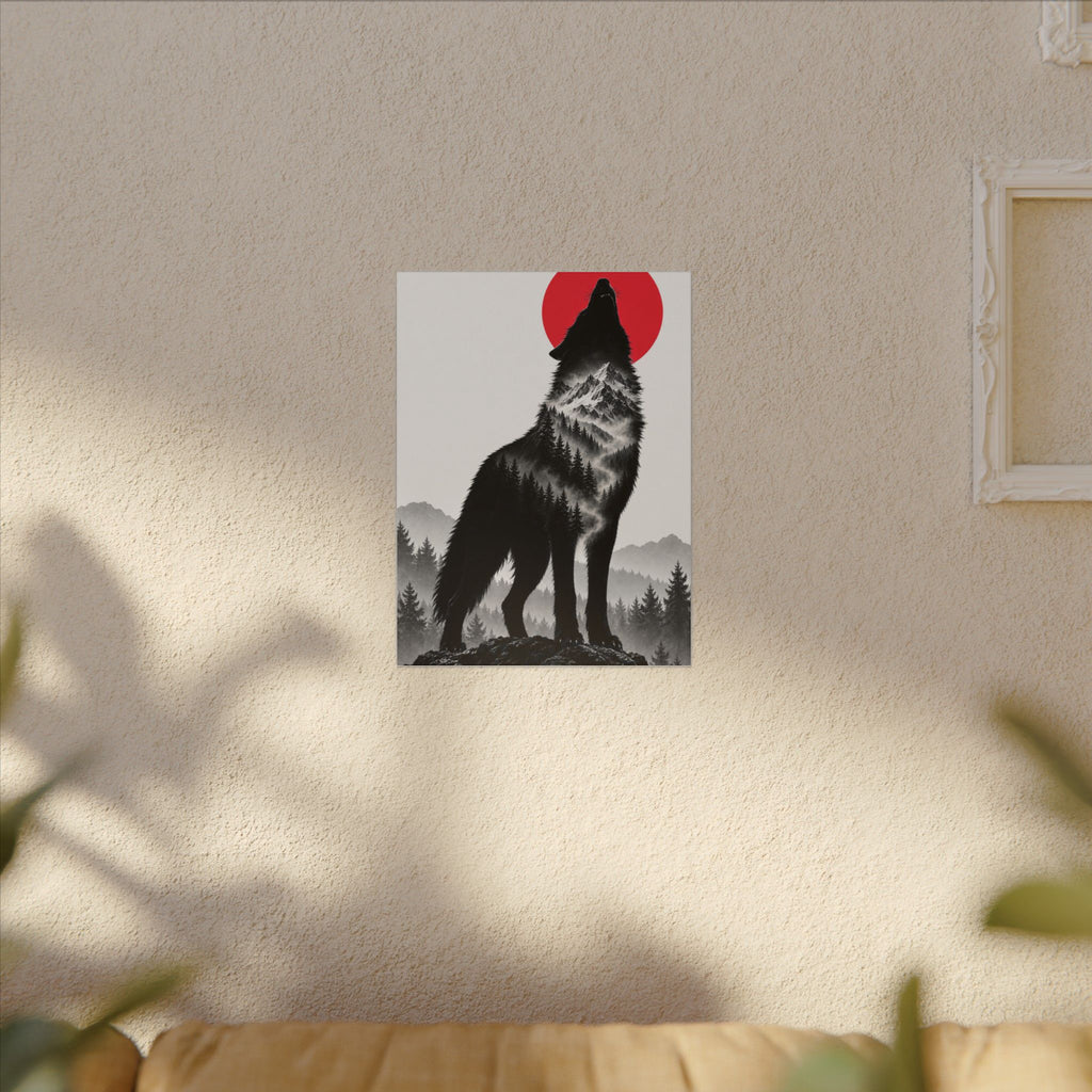 Howling Wolf - Dark Wall Art | Canvas
