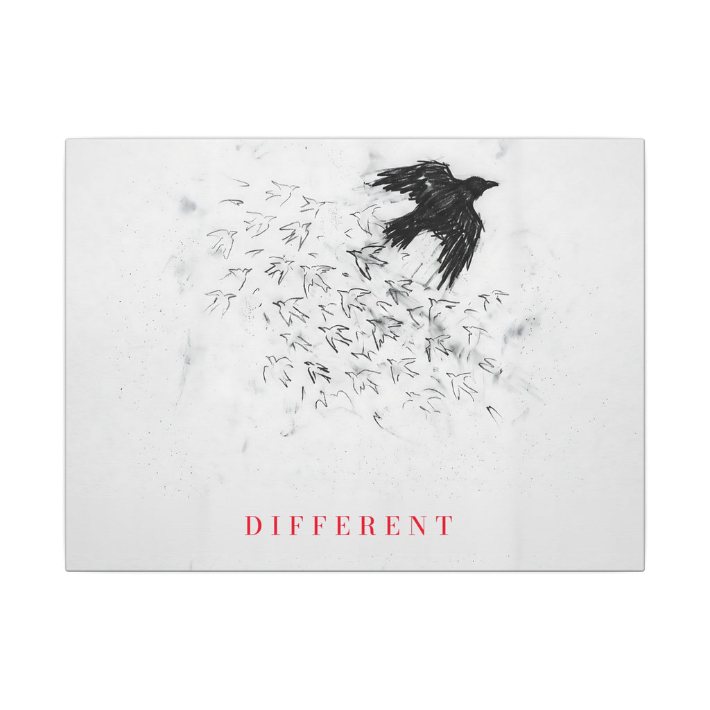 The Flock Went Left - Charcoal Wall Art | Canvas (Landscape)