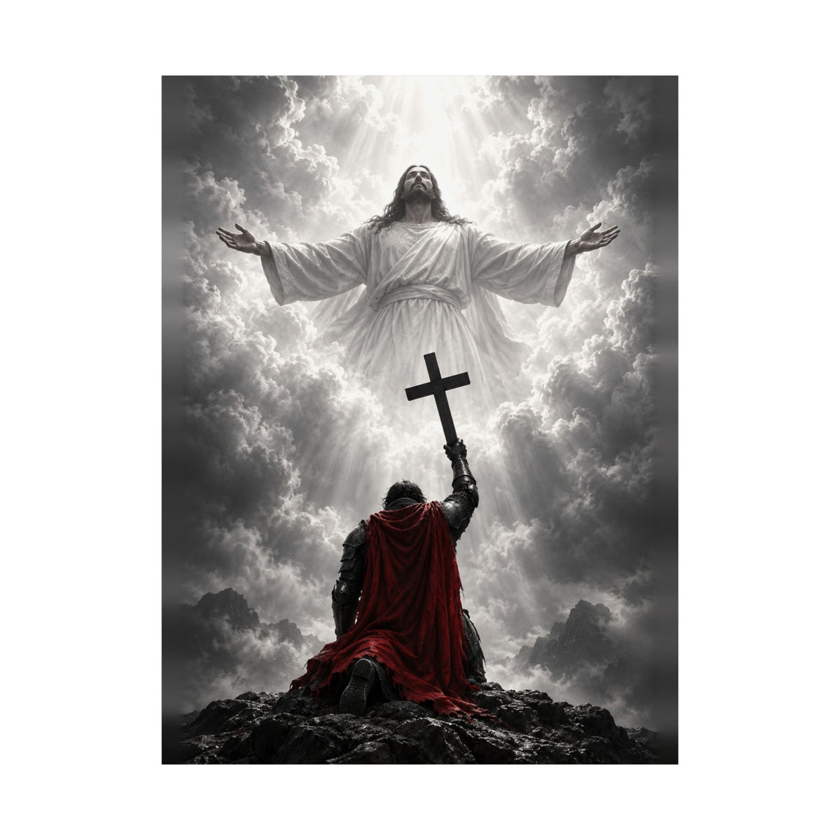 Jesus and the Warrior - Christian Wall Art | Matte Poster