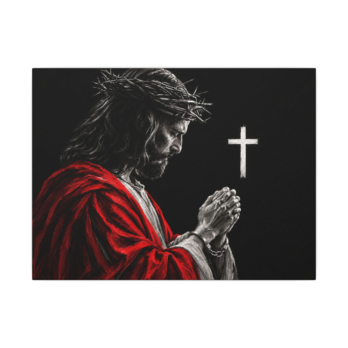 Praying Jesus - Christian Wall Art | Canvas (Landscape)