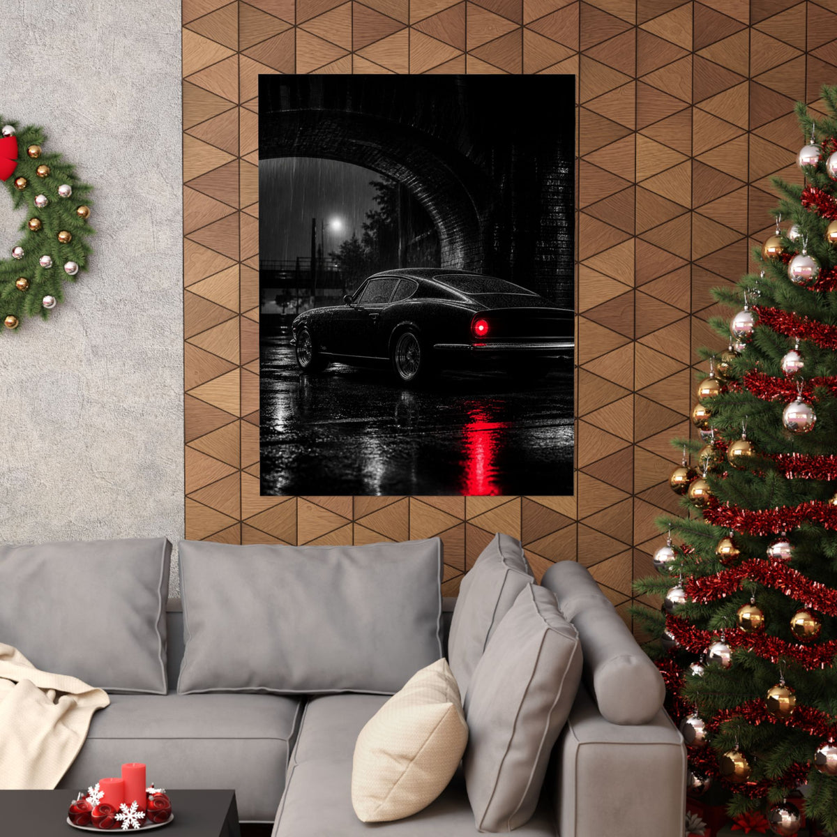 Red Tail Night - Classic Car Wall Art | Matte Poster