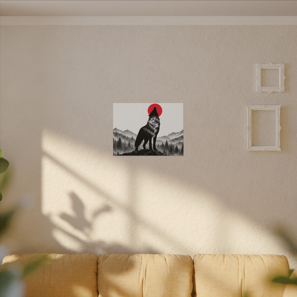Howling Wolf - Dark Wall Art | Canvas (Landscape)
