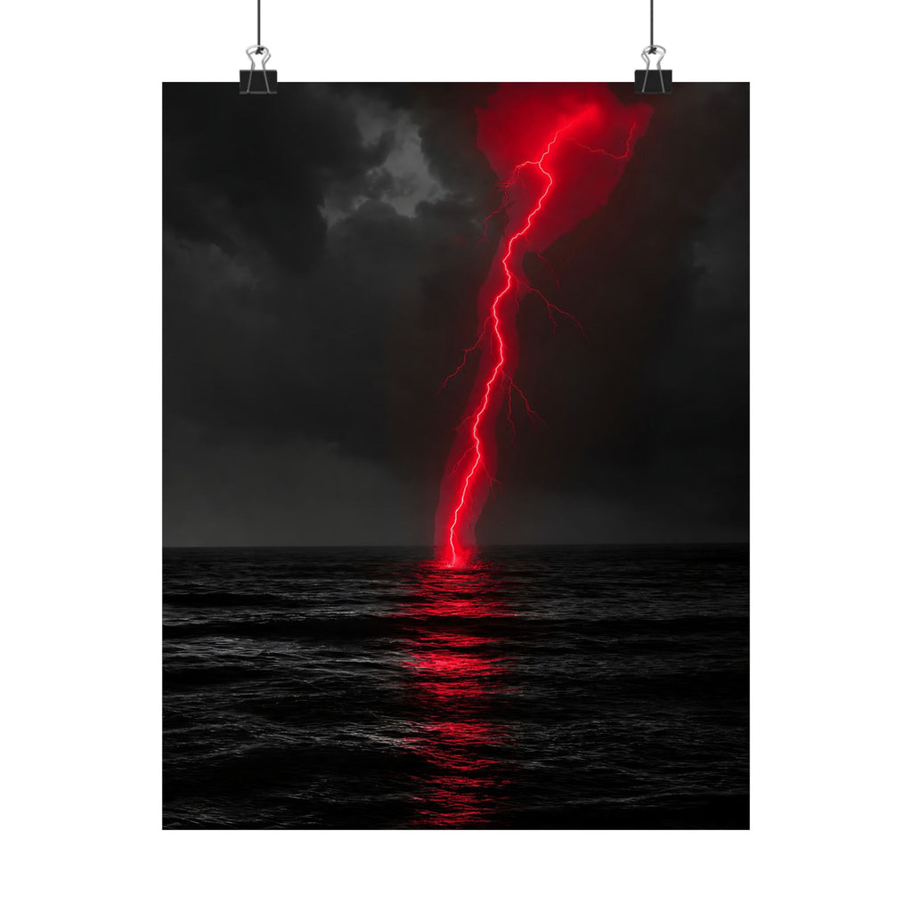 Red Strike - Red And Black Art | Matte Poster