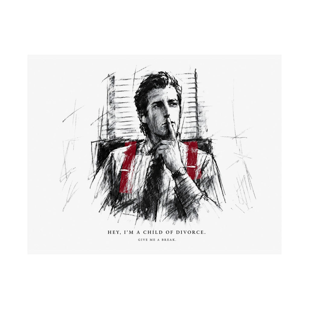 Child of Divorce Sketch - Dark Office Wall Art | Matte Poster (Landscape)