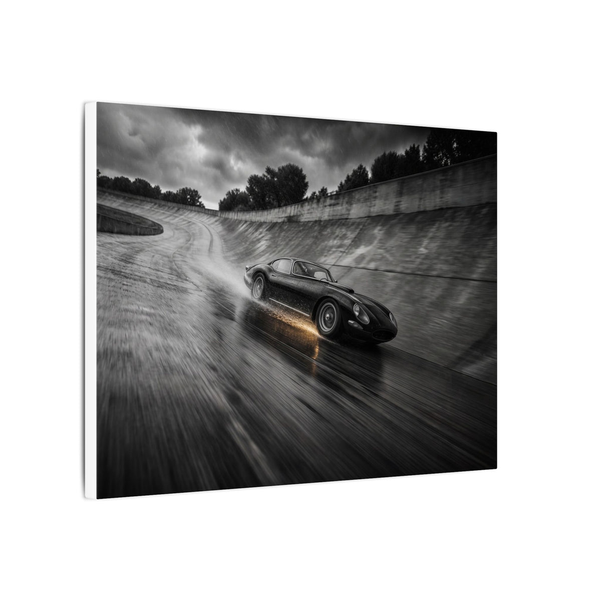 Banked in the Rain - Race Car Wall Art | Canvas (Landscape)