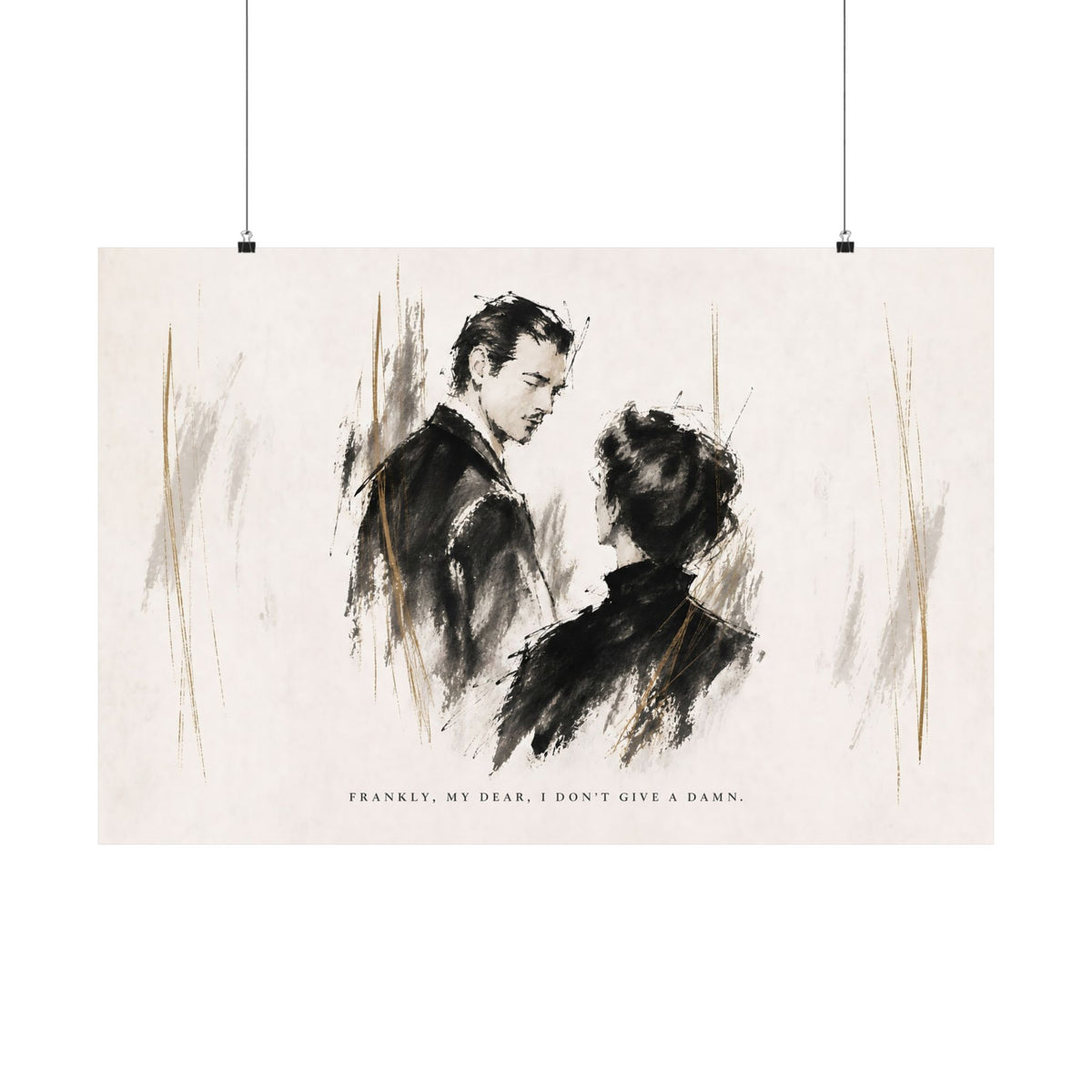 Frankly My Dear - Romantic Noir Wall Art | Matte Poster (Landscape)