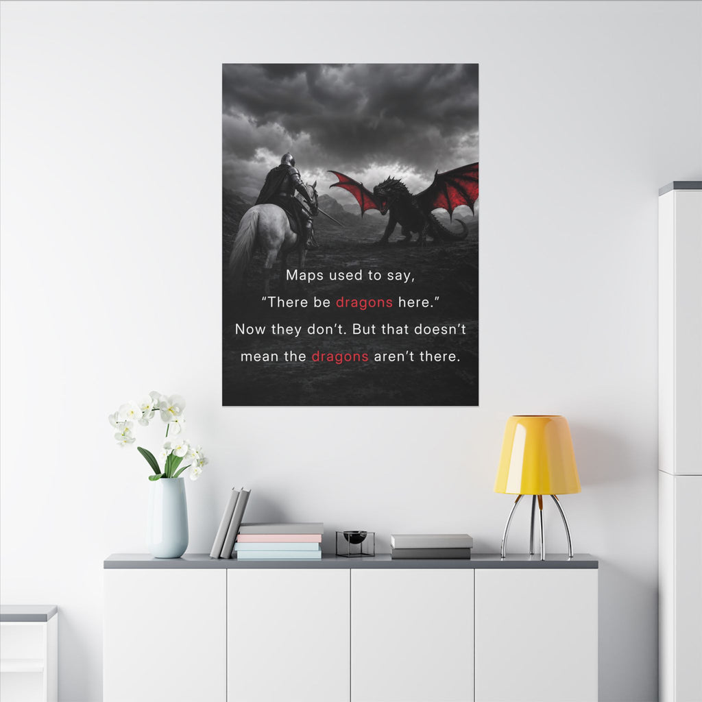 There Be Dragons - Man Cave Decor | Canvas
