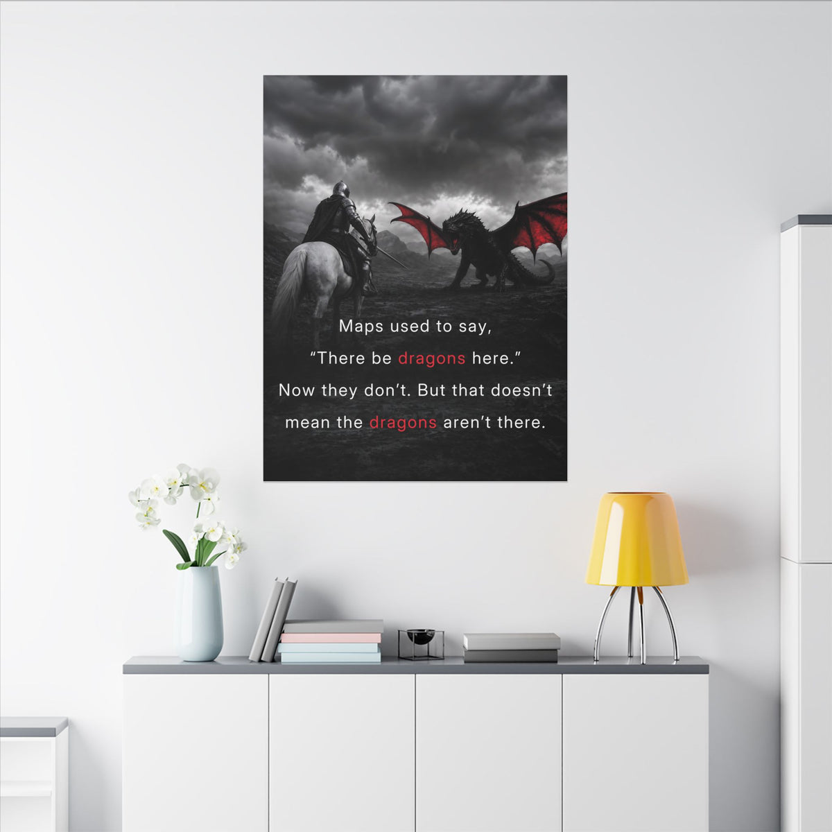 There Be Dragons - Man Cave Decor | Canvas